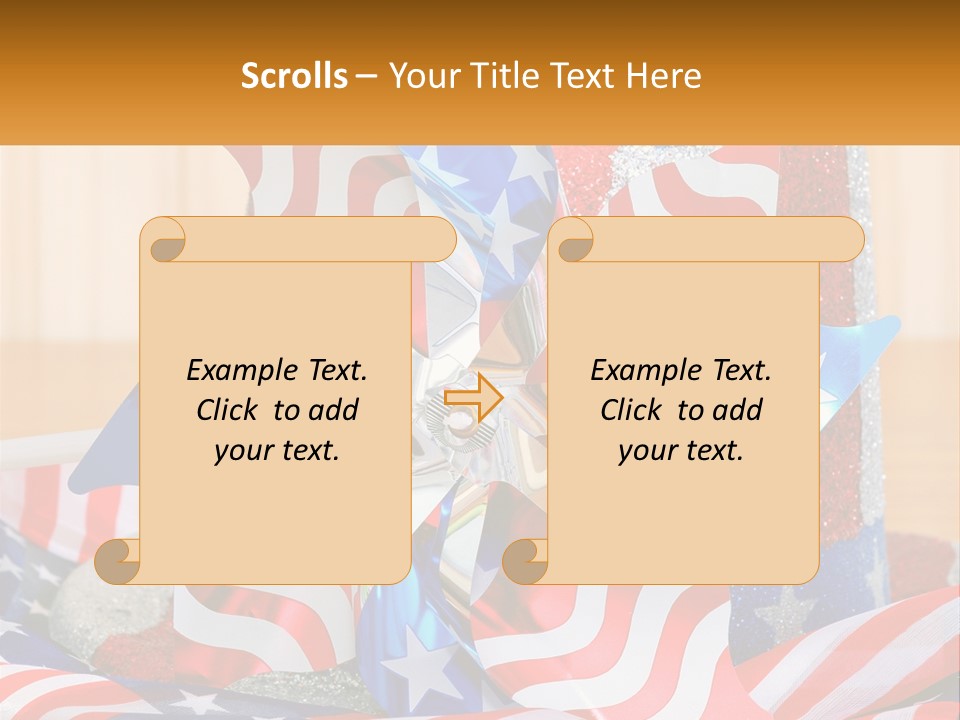 A Red, White, And Blue Pinwheel On A Table PowerPoint Template
