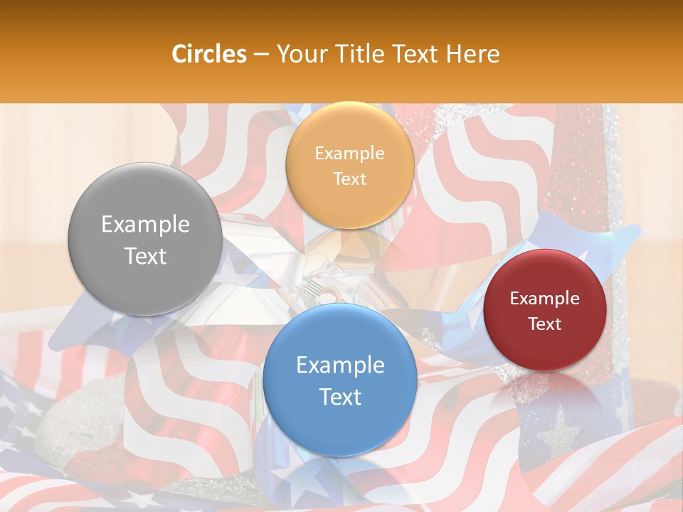 A Red, White, And Blue Pinwheel On A Table PowerPoint Template