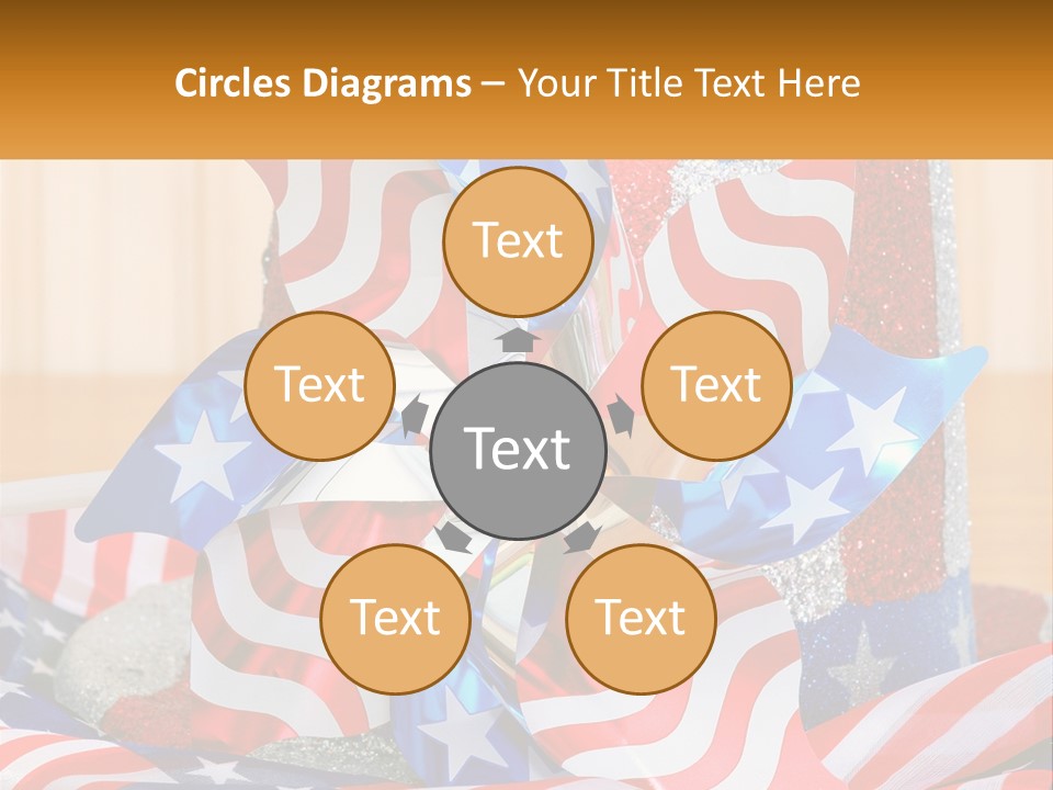 A Red, White, And Blue Pinwheel On A Table PowerPoint Template