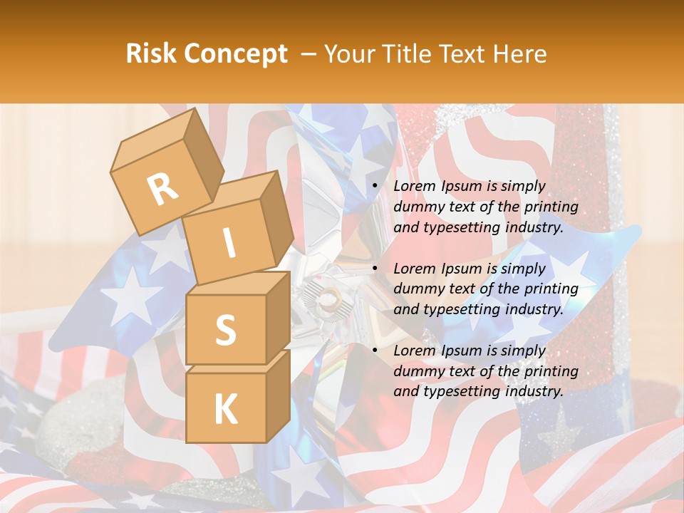 A Red, White, And Blue Pinwheel On A Table PowerPoint Template