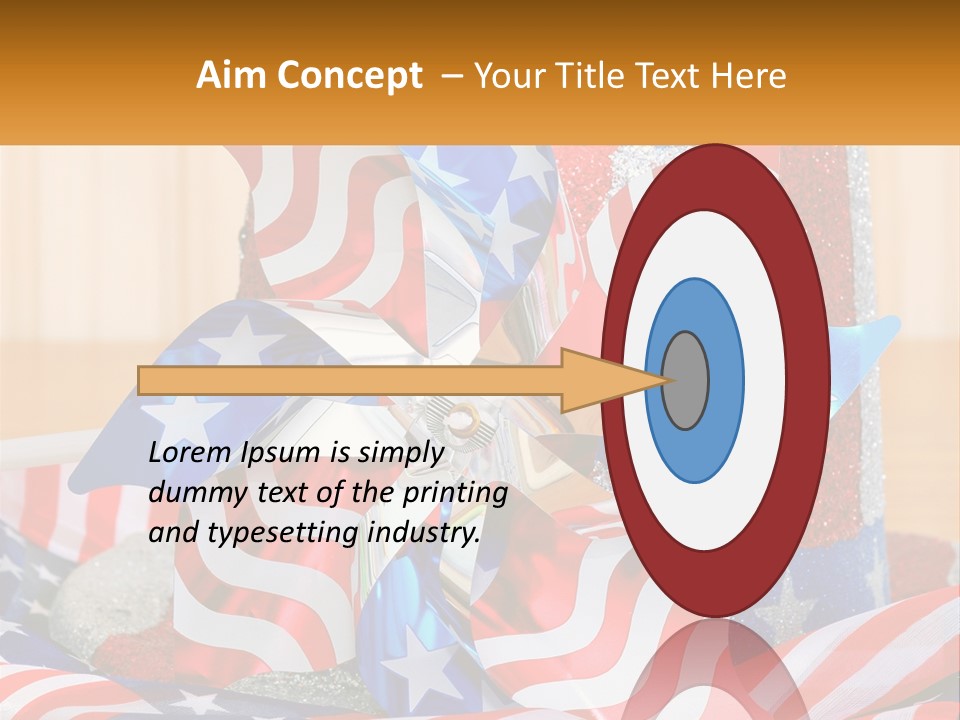 A Red, White, And Blue Pinwheel On A Table PowerPoint Template
