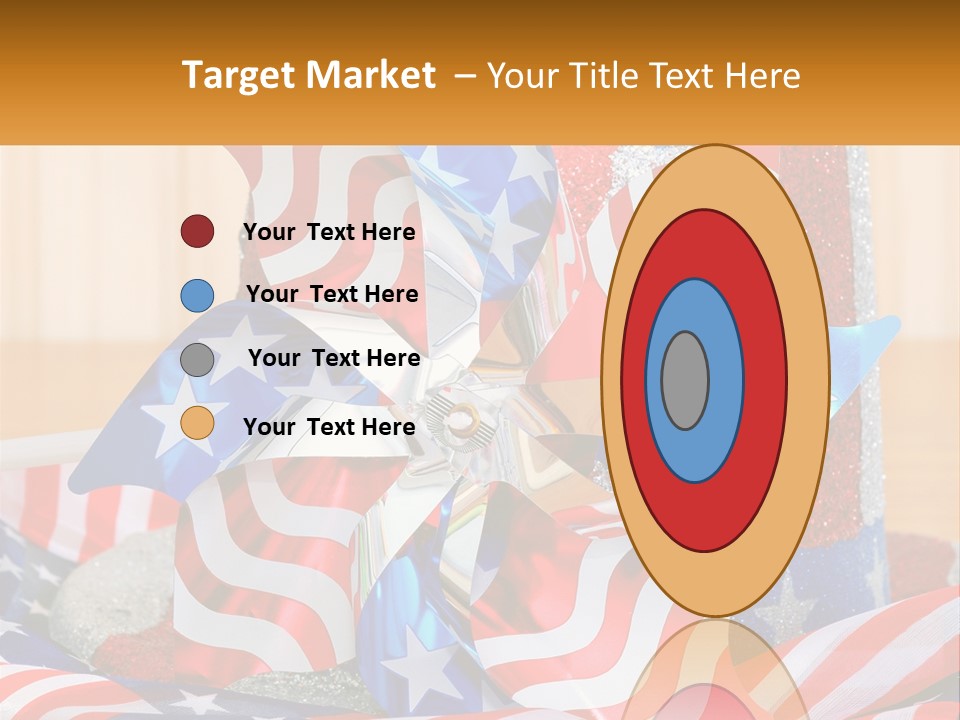 A Red, White, And Blue Pinwheel On A Table PowerPoint Template
