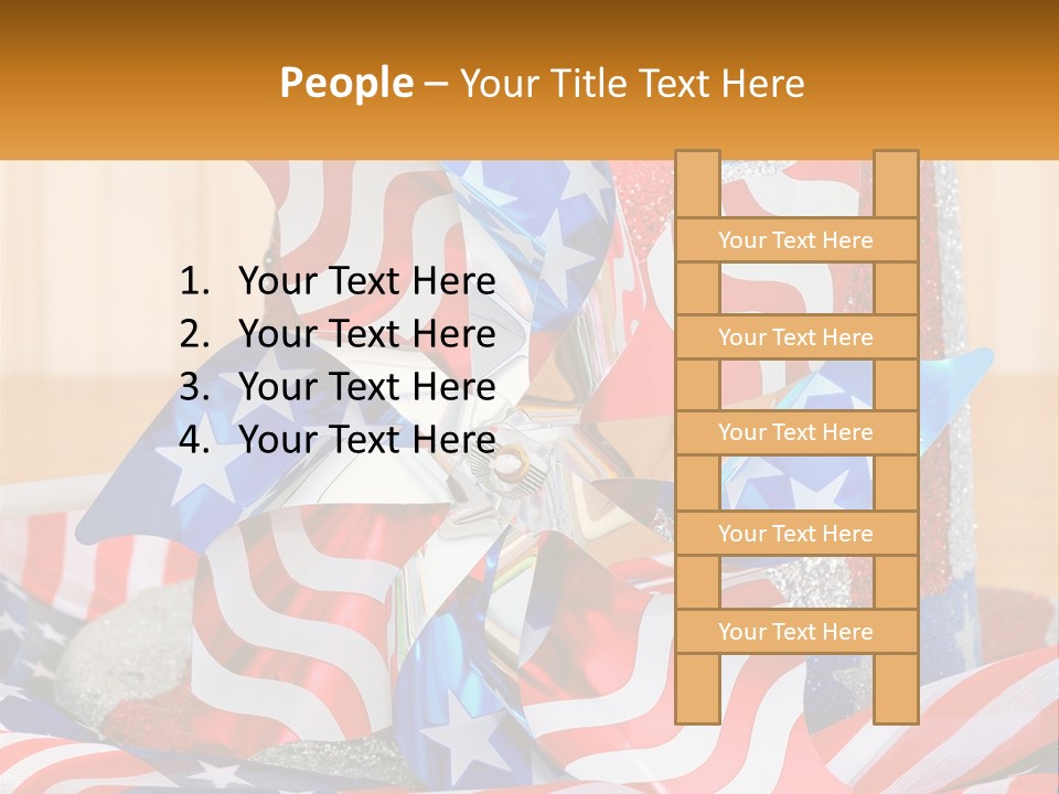 A Red, White, And Blue Pinwheel On A Table PowerPoint Template