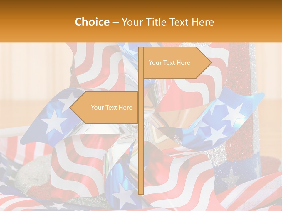 A Red, White, And Blue Pinwheel On A Table PowerPoint Template