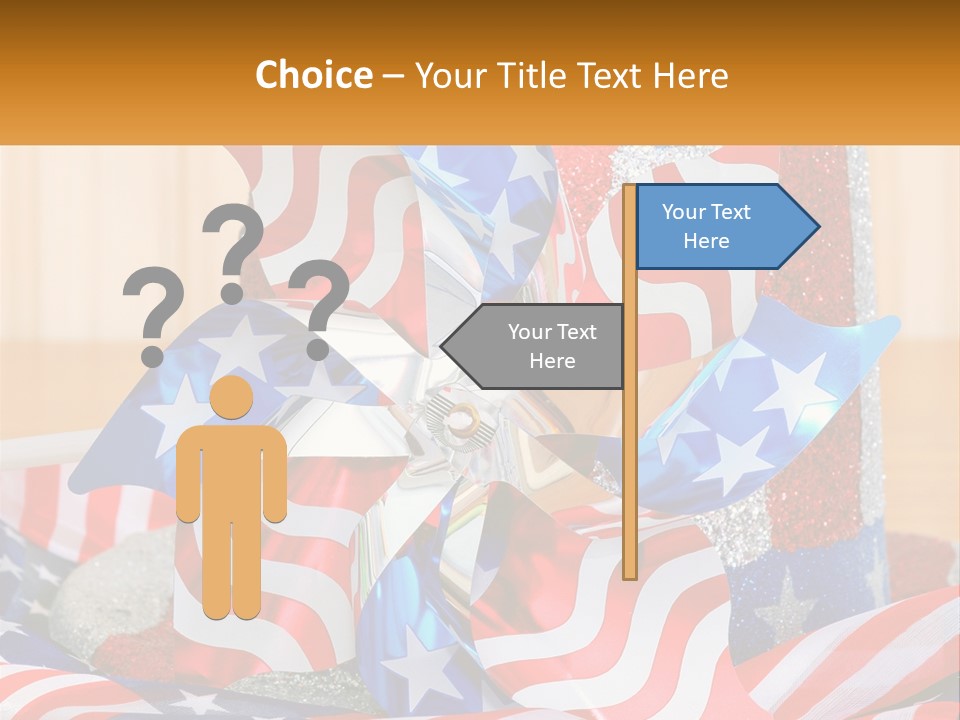 A Red, White, And Blue Pinwheel On A Table PowerPoint Template