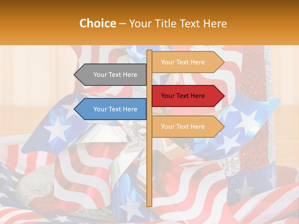 A Red, White, And Blue Pinwheel On A Table PowerPoint Template