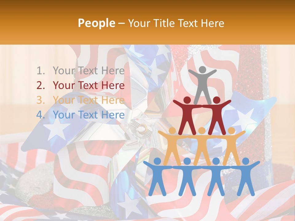 A Red, White, And Blue Pinwheel On A Table PowerPoint Template