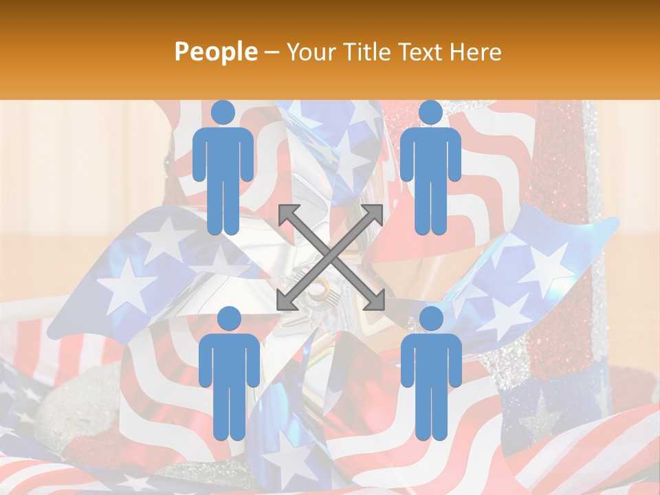 A Red, White, And Blue Pinwheel On A Table PowerPoint Template
