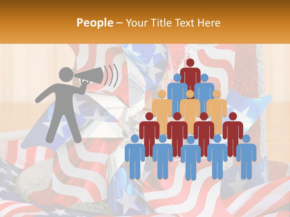 A Red, White, And Blue Pinwheel On A Table PowerPoint Template