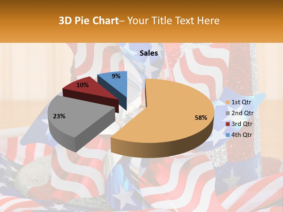 A Red, White, And Blue Pinwheel On A Table PowerPoint Template
