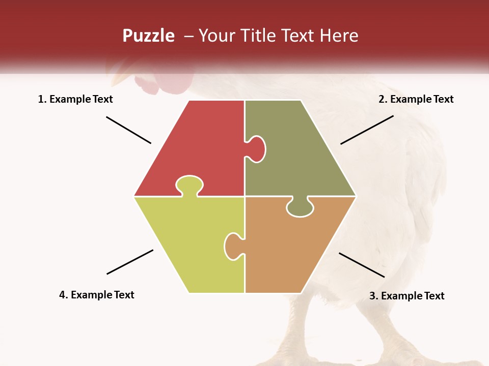 A White Chicken With A Red Comb On It's Head PowerPoint Template