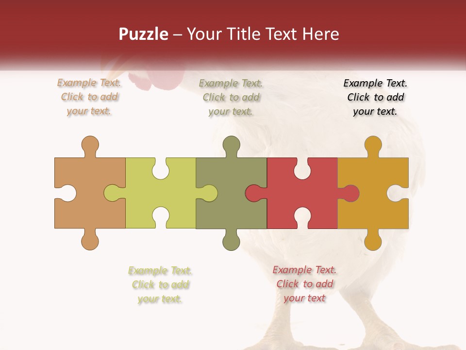 A White Chicken With A Red Comb On It's Head PowerPoint Template