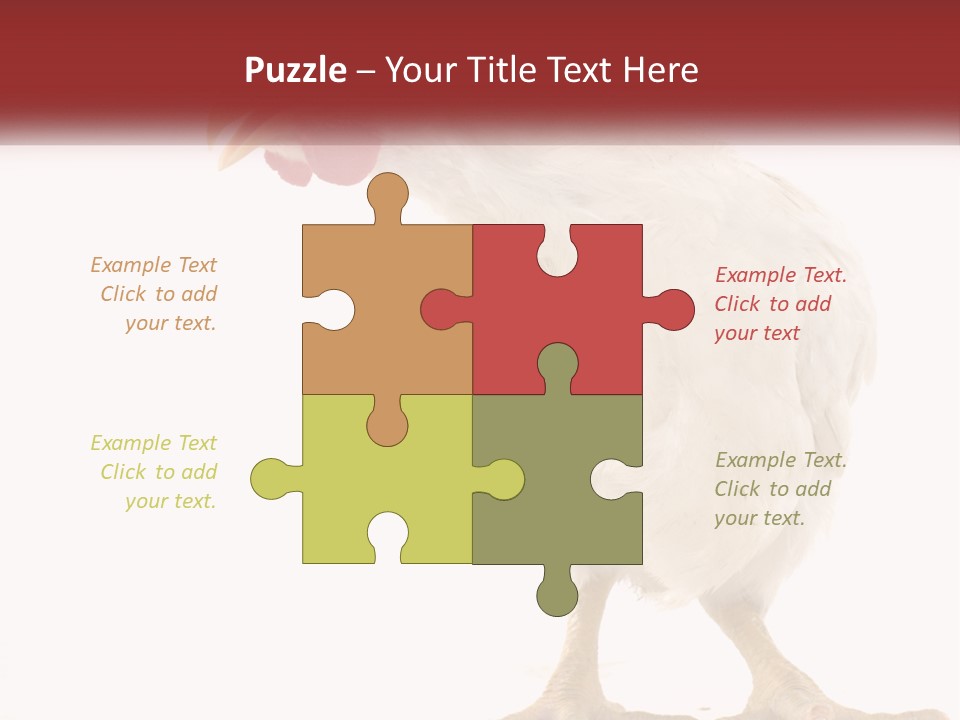 A White Chicken With A Red Comb On It's Head PowerPoint Template