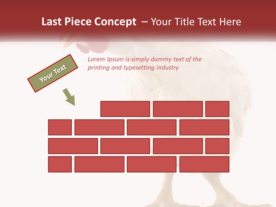 A White Chicken With A Red Comb On It's Head PowerPoint Template