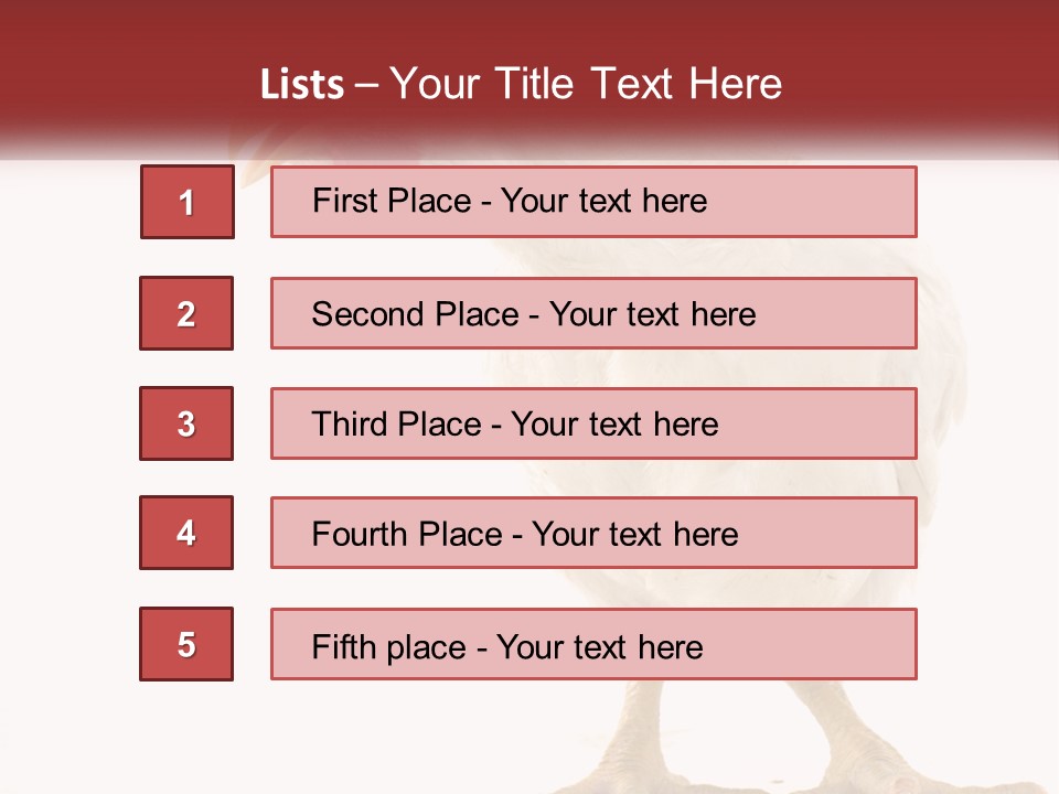 A White Chicken With A Red Comb On It's Head PowerPoint Template