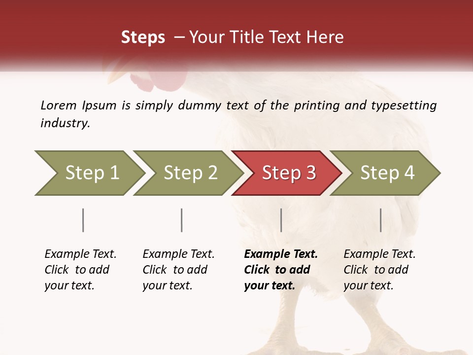 A White Chicken With A Red Comb On It's Head PowerPoint Template