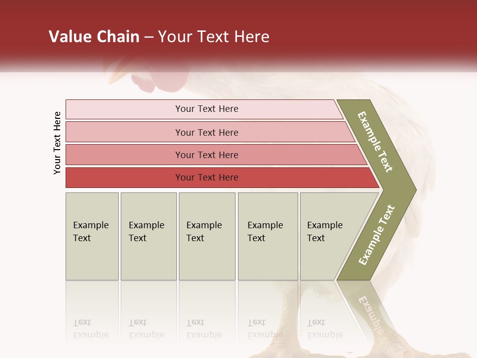 A White Chicken With A Red Comb On It's Head PowerPoint Template