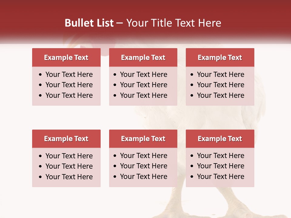 A White Chicken With A Red Comb On It's Head PowerPoint Template