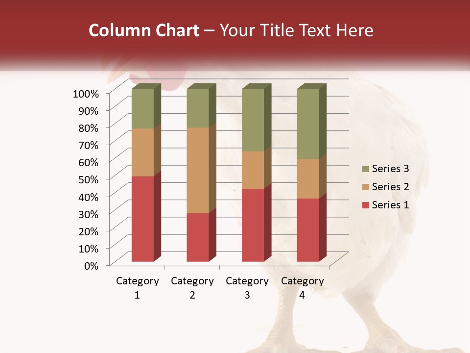 A White Chicken With A Red Comb On It's Head PowerPoint Template