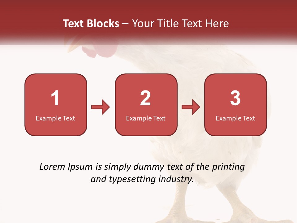 A White Chicken With A Red Comb On It's Head PowerPoint Template