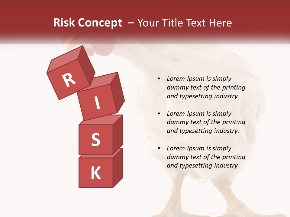 A White Chicken With A Red Comb On It's Head PowerPoint Template