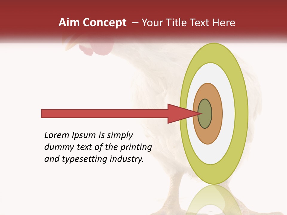 A White Chicken With A Red Comb On It's Head PowerPoint Template