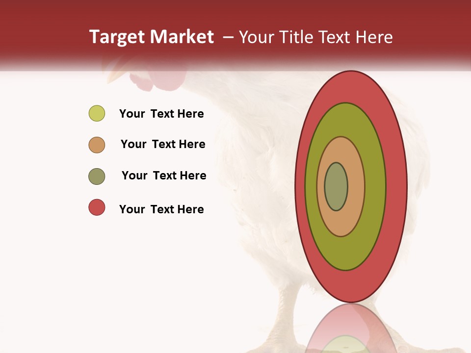 A White Chicken With A Red Comb On It's Head PowerPoint Template