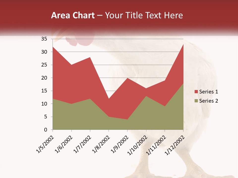 A White Chicken With A Red Comb On It's Head PowerPoint Template