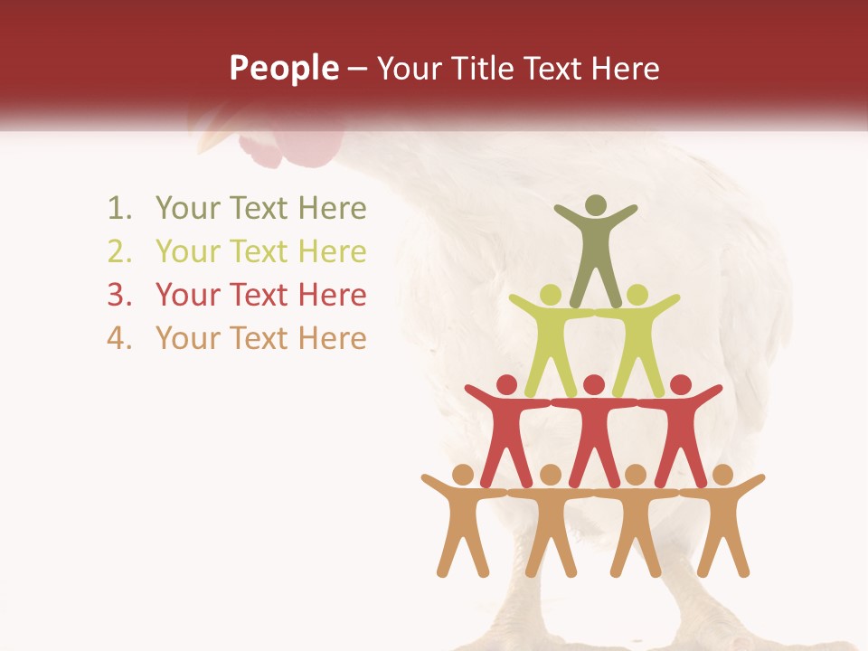 A White Chicken With A Red Comb On It's Head PowerPoint Template