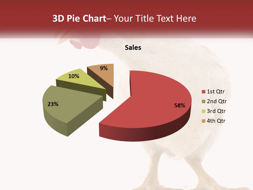 A White Chicken With A Red Comb On It's Head PowerPoint Template