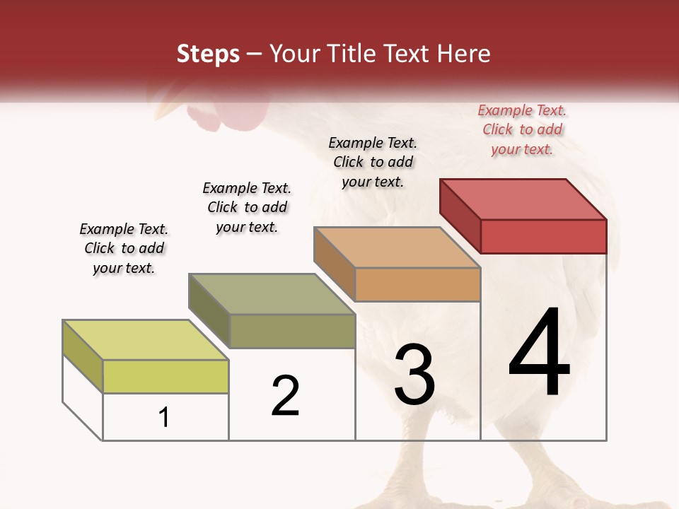 A White Chicken With A Red Comb On It's Head PowerPoint Template