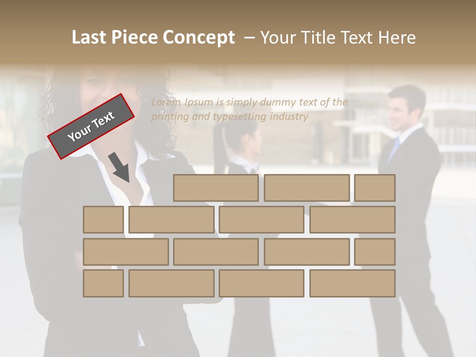 Two Business People Shaking Hands In Front Of A Building PowerPoint Template