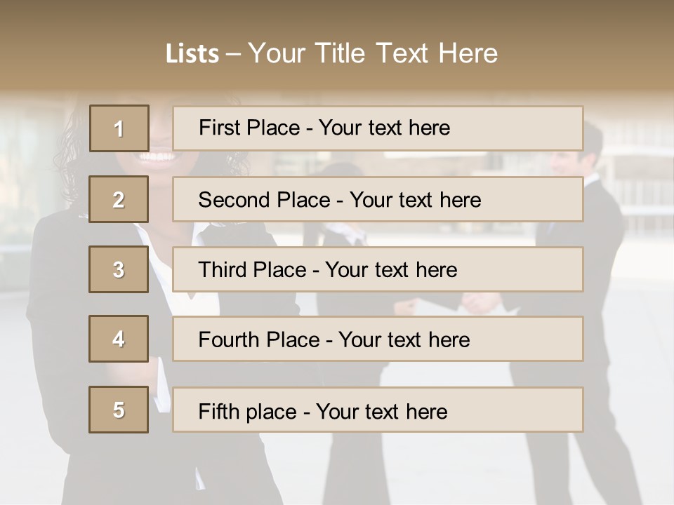 Two Business People Shaking Hands In Front Of A Building PowerPoint Template