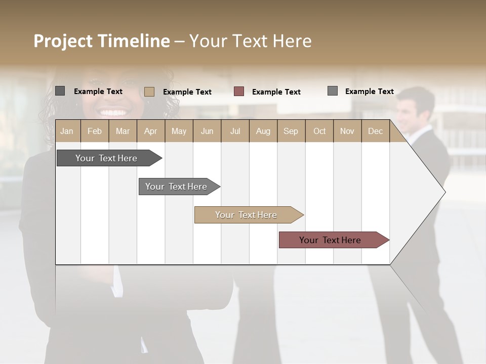Two Business People Shaking Hands In Front Of A Building PowerPoint Template