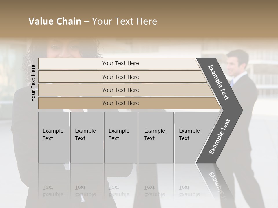 Two Business People Shaking Hands In Front Of A Building PowerPoint Template