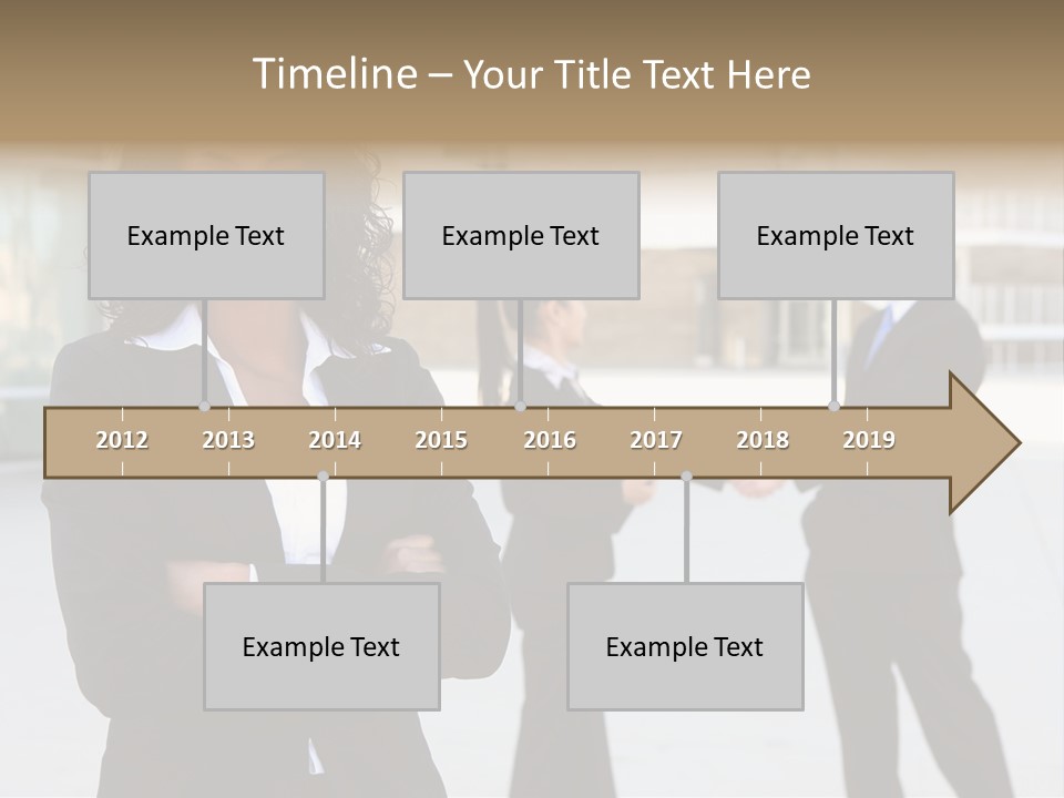 Two Business People Shaking Hands In Front Of A Building PowerPoint Template