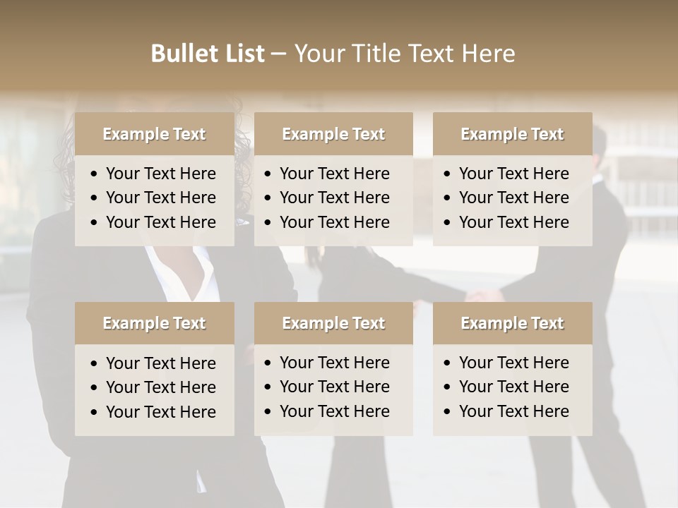 Two Business People Shaking Hands In Front Of A Building PowerPoint Template