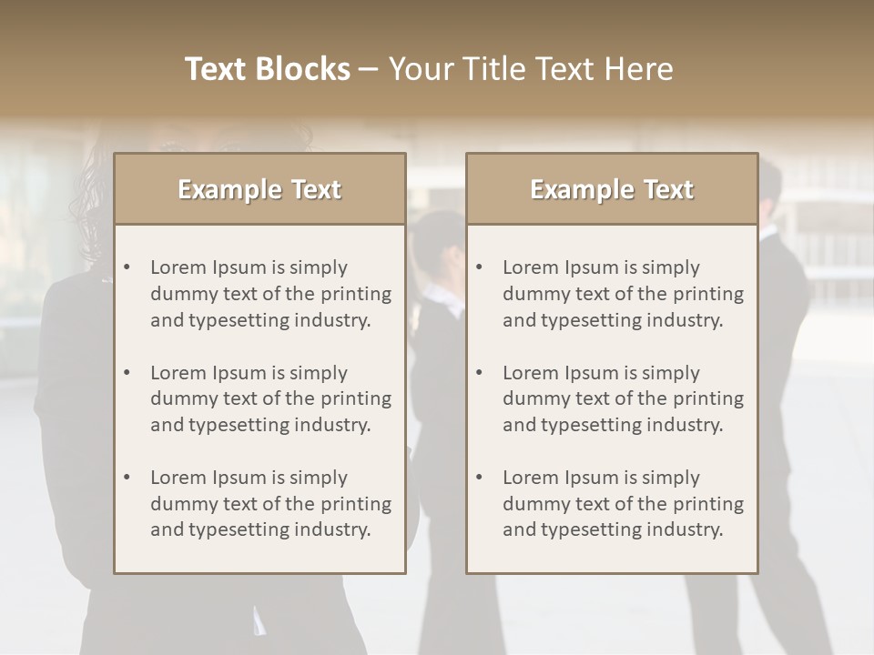 Two Business People Shaking Hands In Front Of A Building PowerPoint Template