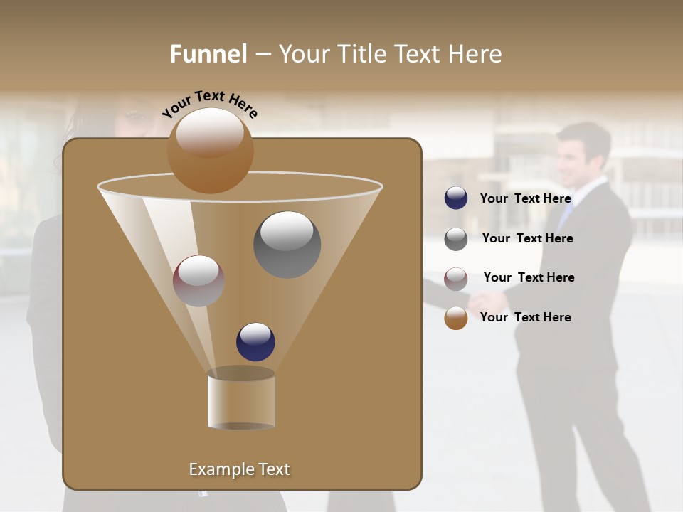 Two Business People Shaking Hands In Front Of A Building PowerPoint Template