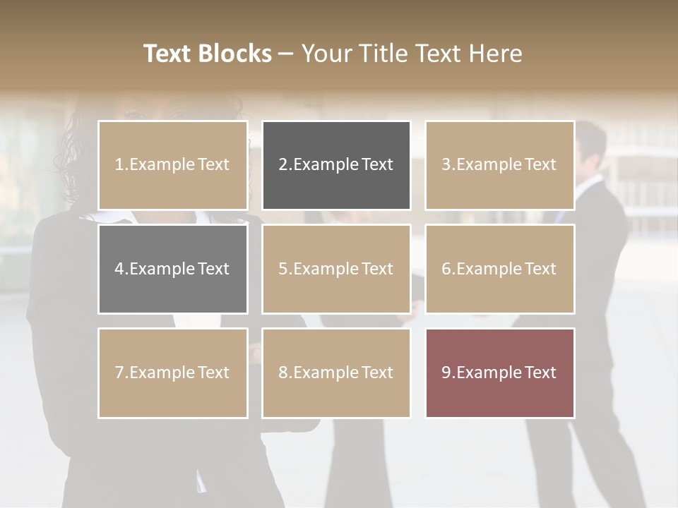 Two Business People Shaking Hands In Front Of A Building PowerPoint Template