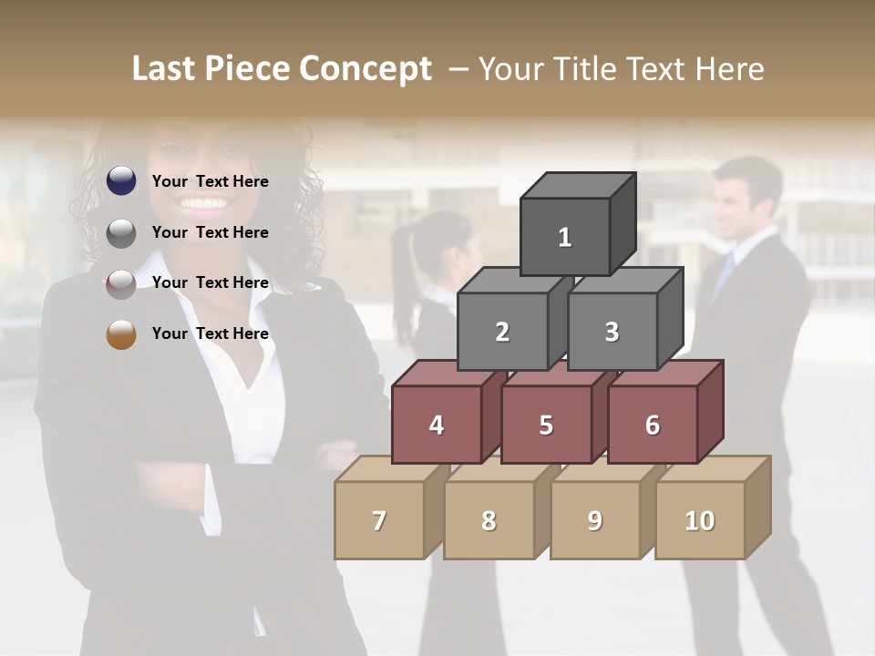 Two Business People Shaking Hands In Front Of A Building PowerPoint Template