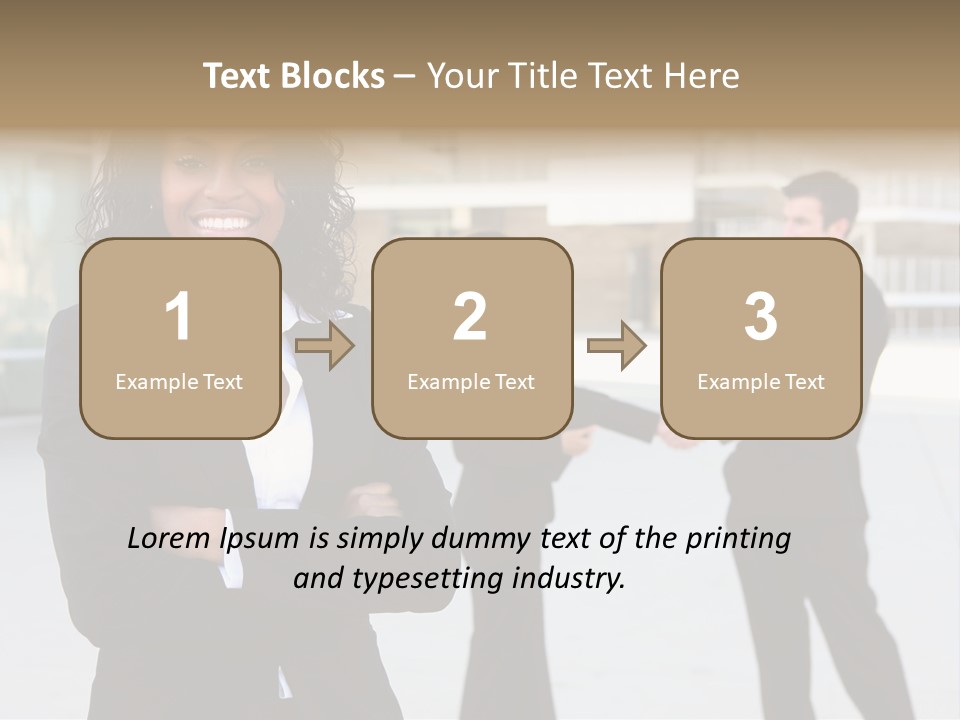 Two Business People Shaking Hands In Front Of A Building PowerPoint Template