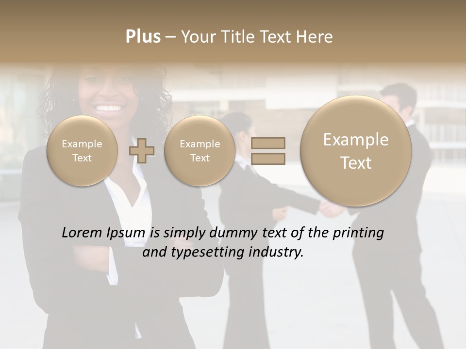 Two Business People Shaking Hands In Front Of A Building PowerPoint Template