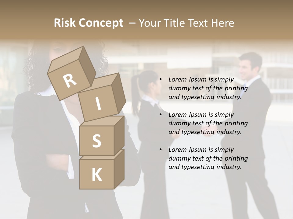 Two Business People Shaking Hands In Front Of A Building PowerPoint Template