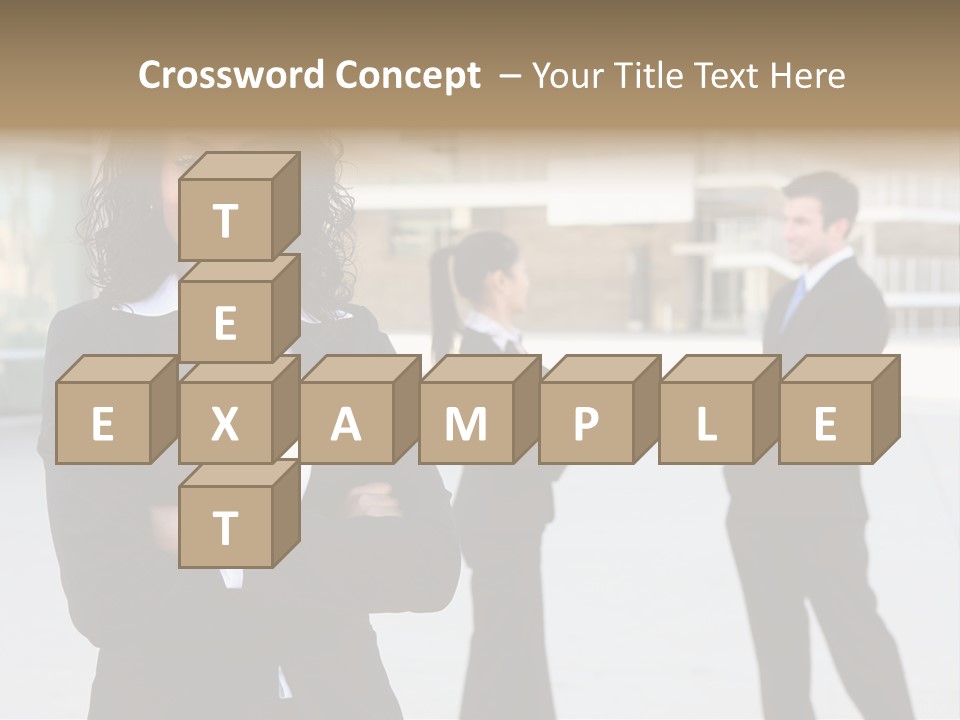 Two Business People Shaking Hands In Front Of A Building PowerPoint Template