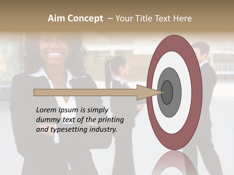 Two Business People Shaking Hands In Front Of A Building PowerPoint Template