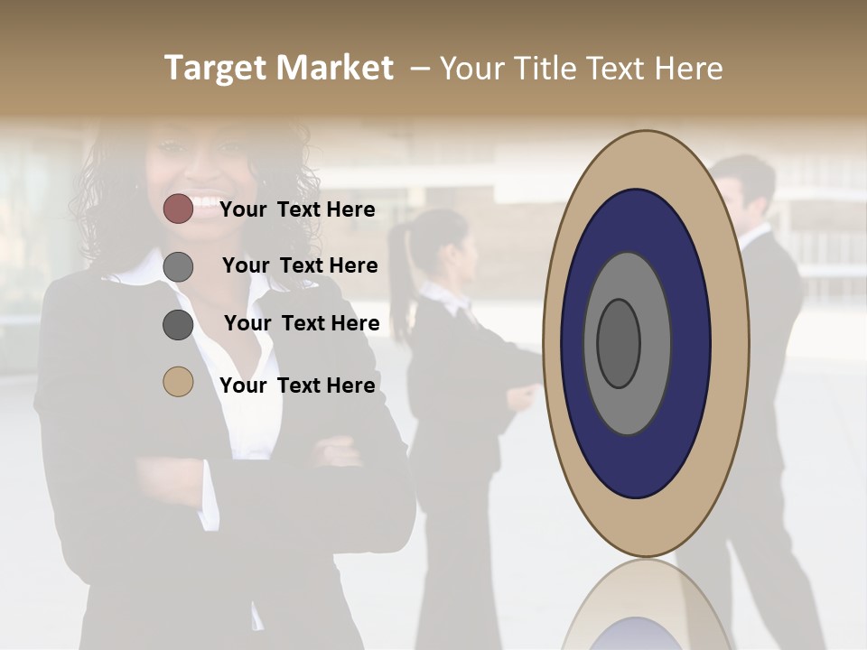 Two Business People Shaking Hands In Front Of A Building PowerPoint Template