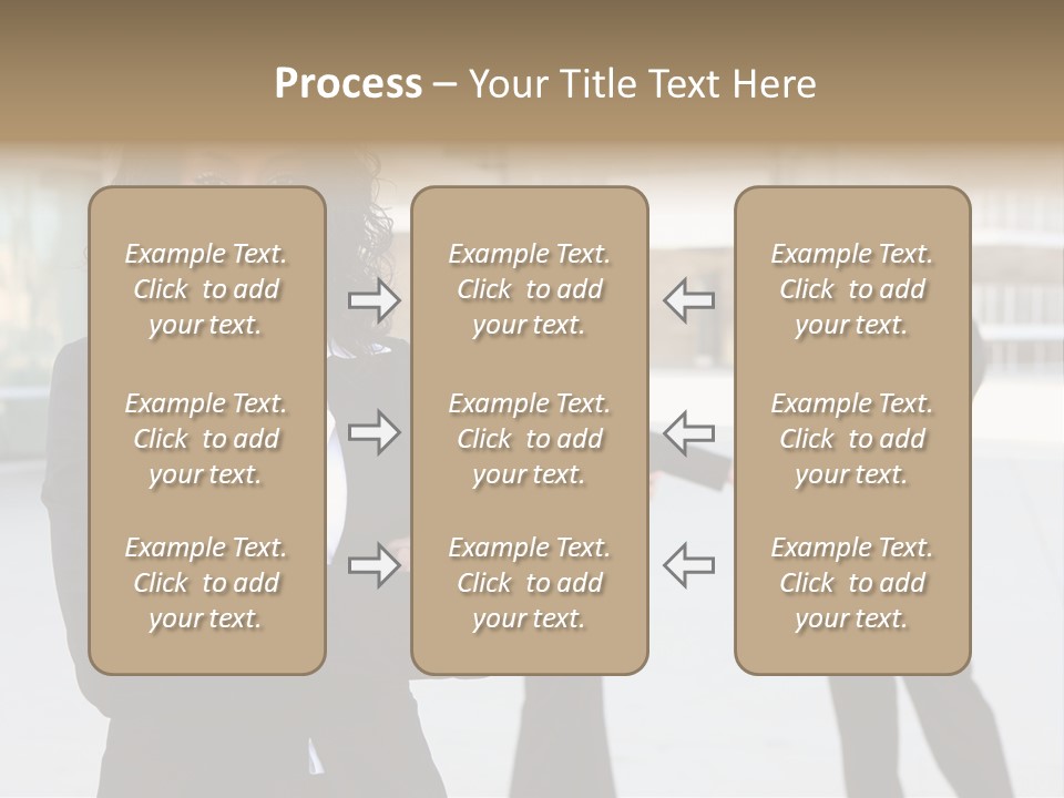 Two Business People Shaking Hands In Front Of A Building PowerPoint Template