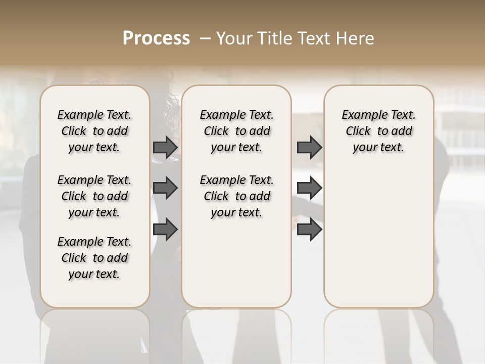 Two Business People Shaking Hands In Front Of A Building PowerPoint Template