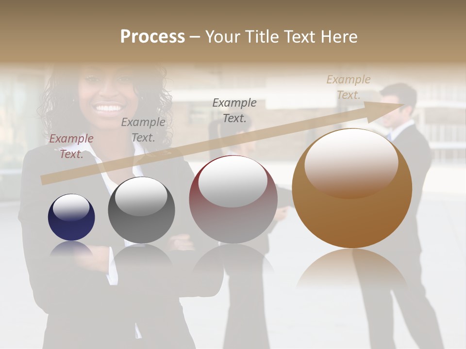 Two Business People Shaking Hands In Front Of A Building PowerPoint Template